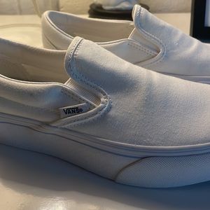 Vans off the wall white canvas slip on sneakers.Never worn outside. Size 6.5